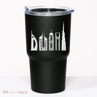 Dubai Skyline Souvenir Famous Buildings Typography Tumbler