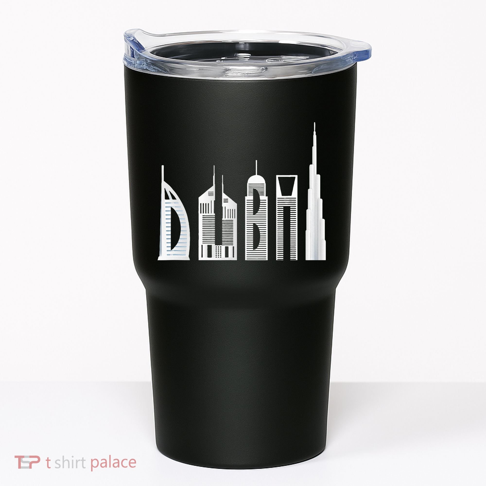Dubai Skyline Souvenir Famous Buildings Typography Tumbler