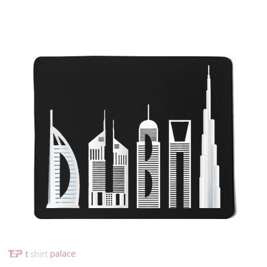 Dubai Skyline Souvenir Famous Buildings Typography Mousepad