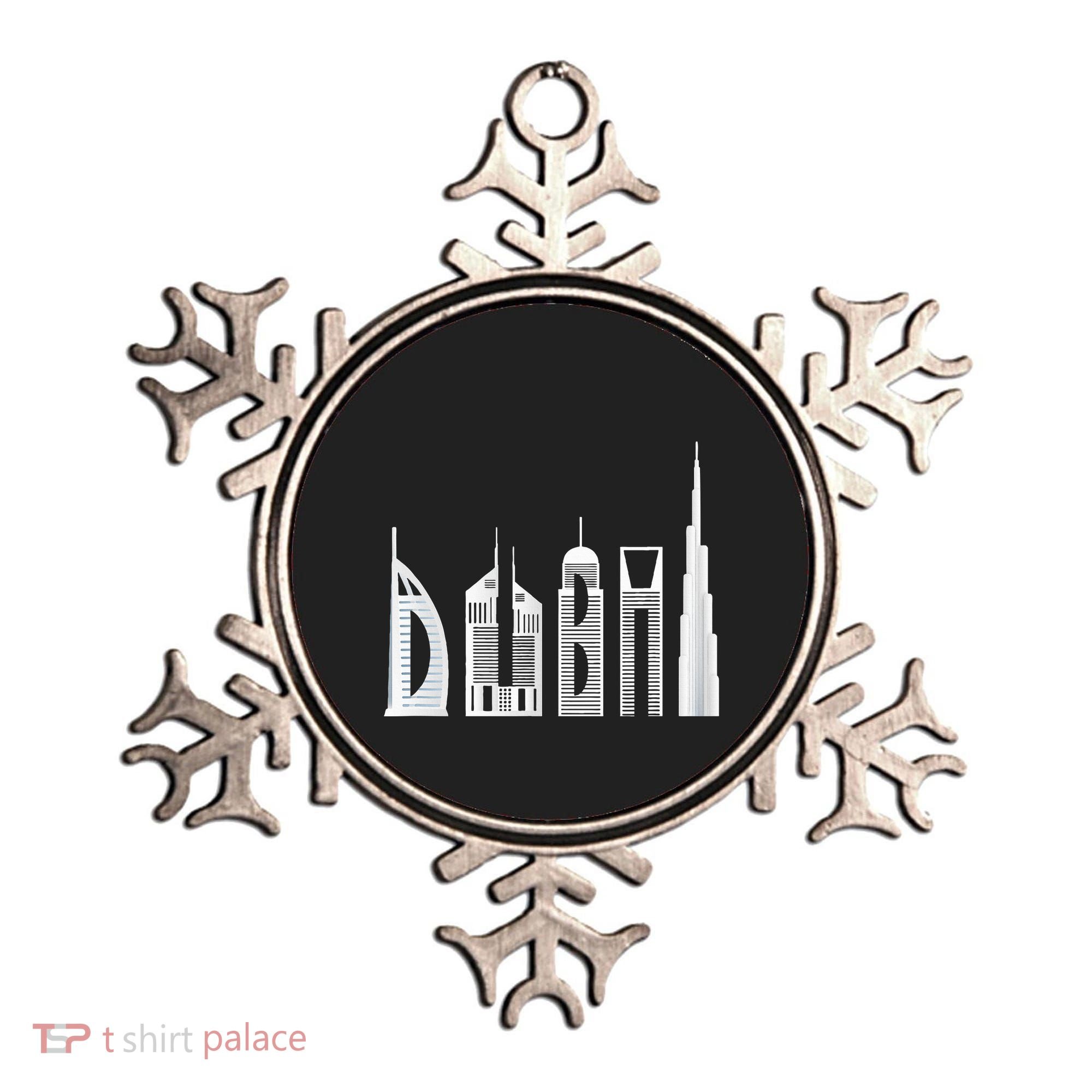 Dubai Skyline Souvenir Famous Buildings Typography Ornament