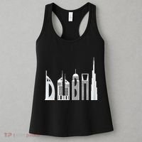 Dubai Skyline Souvenir Famous Buildings Typography Women's Tank Top thumb 3