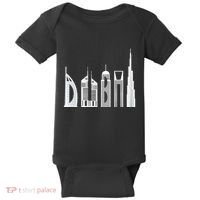 Dubai Skyline Souvenir Famous Buildings Typography Baby Bodysuit thumb 0