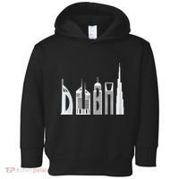 Dubai Skyline Souvenir Famous Buildings Typography Toddler Hoodie thumb 0
