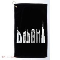Dubai Skyline Souvenir Famous Buildings Typography Golf Towel thumb 0
