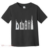 Dubai Skyline Souvenir Famous Buildings Typography Toddler T-Shirt thumb 0