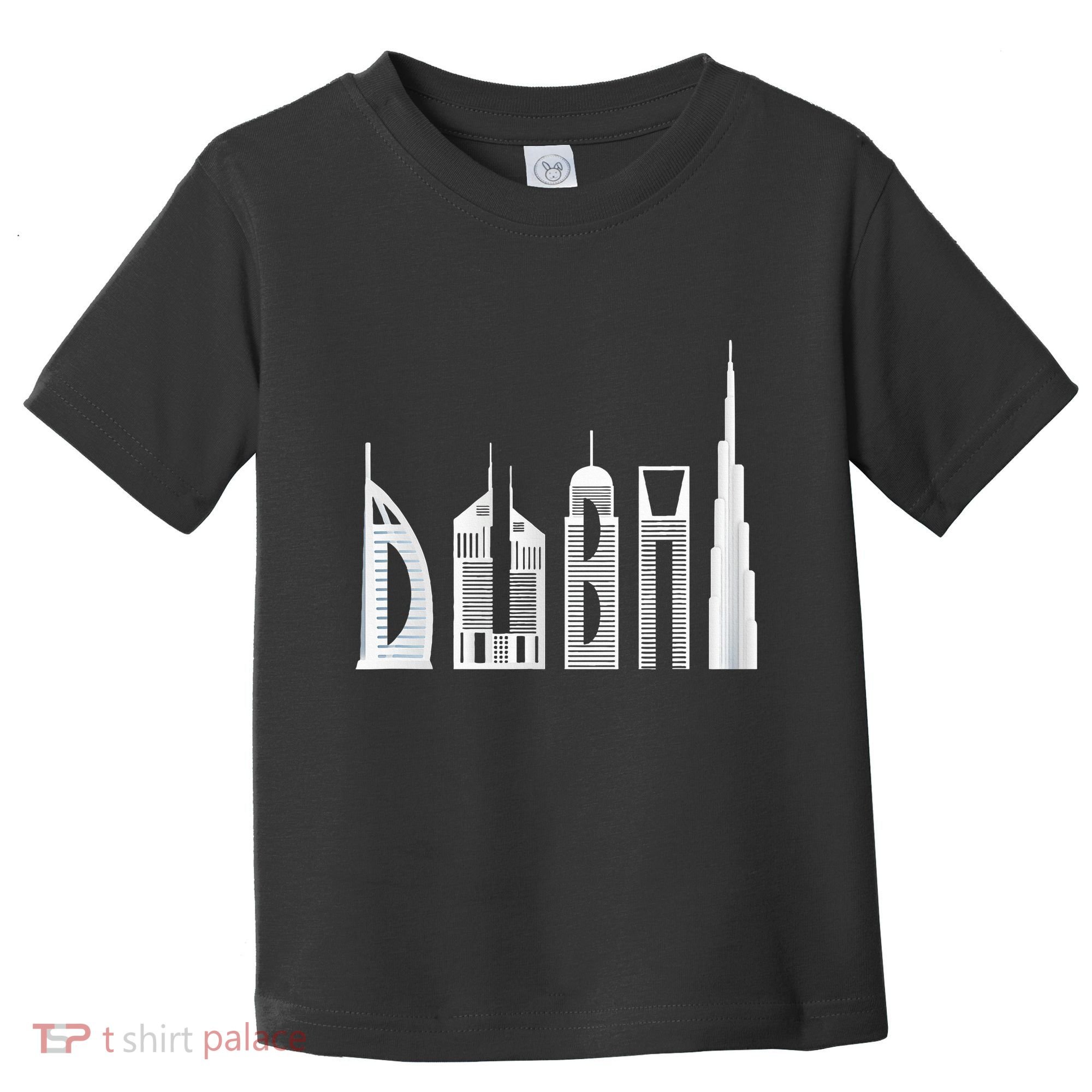 Dubai Skyline Souvenir Famous Buildings Typography Toddler T-Shirt