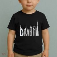 Dubai Skyline Souvenir Famous Buildings Typography Toddler T-Shirt thumb 2