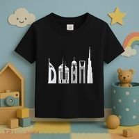 Dubai Skyline Souvenir Famous Buildings Typography Toddler T-Shirt thumb 3