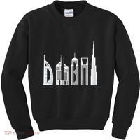 Dubai Skyline Souvenir Famous Buildings Typography Kids Sweatshirt thumb 0