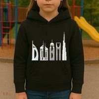 Dubai Skyline Souvenir Famous Buildings Typography Kids Hoodie thumb 3