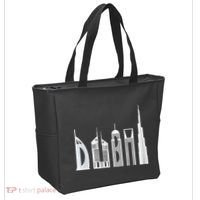Dubai Skyline Souvenir Famous Buildings Typography Tote Bag thumb 2