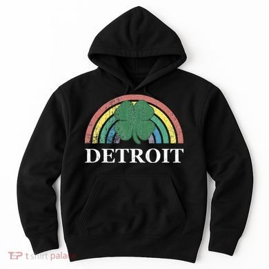 Detroit Shamrock St. Patrick's Day Rainbow Saint Paddy's Hoodie