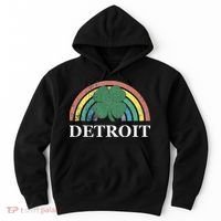 Detroit Shamrock St. Patrick's Day Rainbow Saint Paddy's Hoodie thumb 0