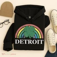 Detroit Shamrock St. Patrick's Day Rainbow Saint Paddy's Hoodie thumb 4