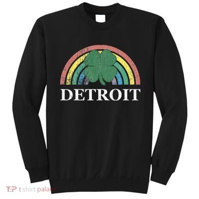 Detroit Shamrock St. Patrick's Day Rainbow Saint Paddy's Sweatshirt