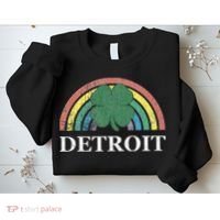 Detroit Shamrock St. Patrick's Day Rainbow Saint Paddy's Sweatshirt thumb 2