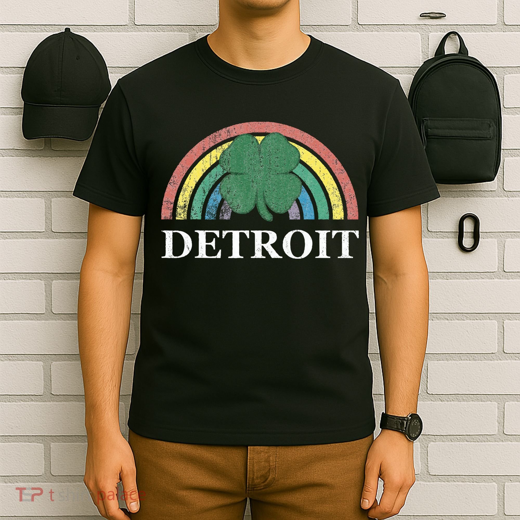 Detroit Shamrock St. Patrick's Day Rainbow Saint Paddy's T-Shirt