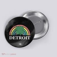 Detroit Shamrock St. Patrick's Day Rainbow Saint Paddy's Button thumb 0