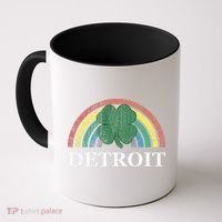 Detroit Shamrock St. Patrick's Day Rainbow Saint Paddy's Coffee Mug thumb 0