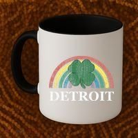 Detroit Shamrock St. Patrick's Day Rainbow Saint Paddy's Coffee Mug thumb 2
