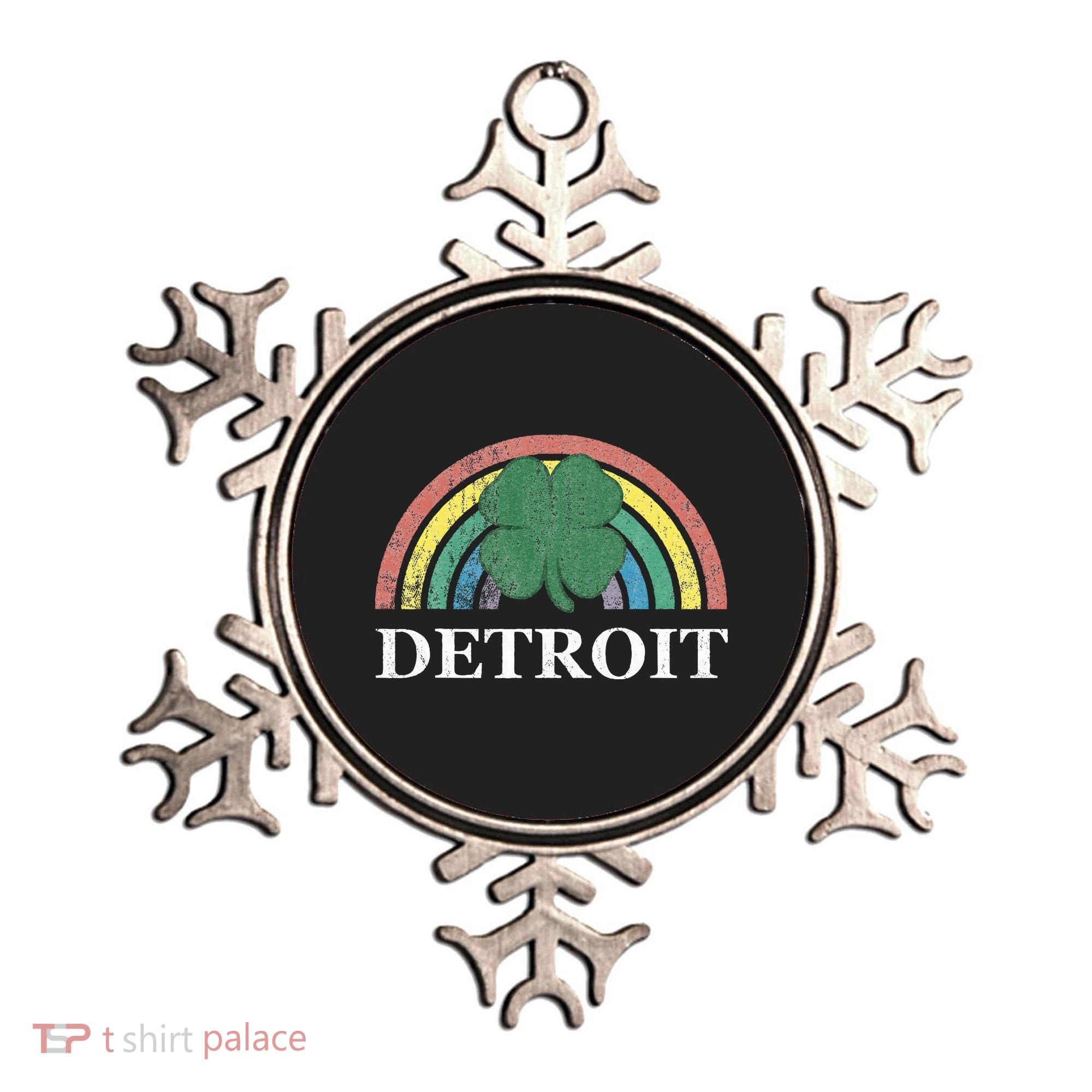 Detroit Shamrock St. Patrick's Day Rainbow Saint Paddy's Ornament