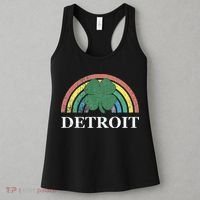 Detroit Shamrock St. Patrick's Day Rainbow Saint Paddy's Women's Tank Top thumb 3