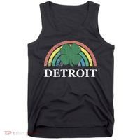 Detroit Shamrock St. Patrick's Day Rainbow Saint Paddy's Tank Top thumb 0