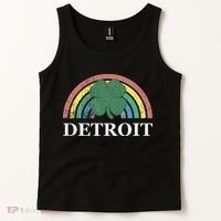 Detroit Shamrock St. Patrick's Day Rainbow Saint Paddy's Tank Top thumb 2