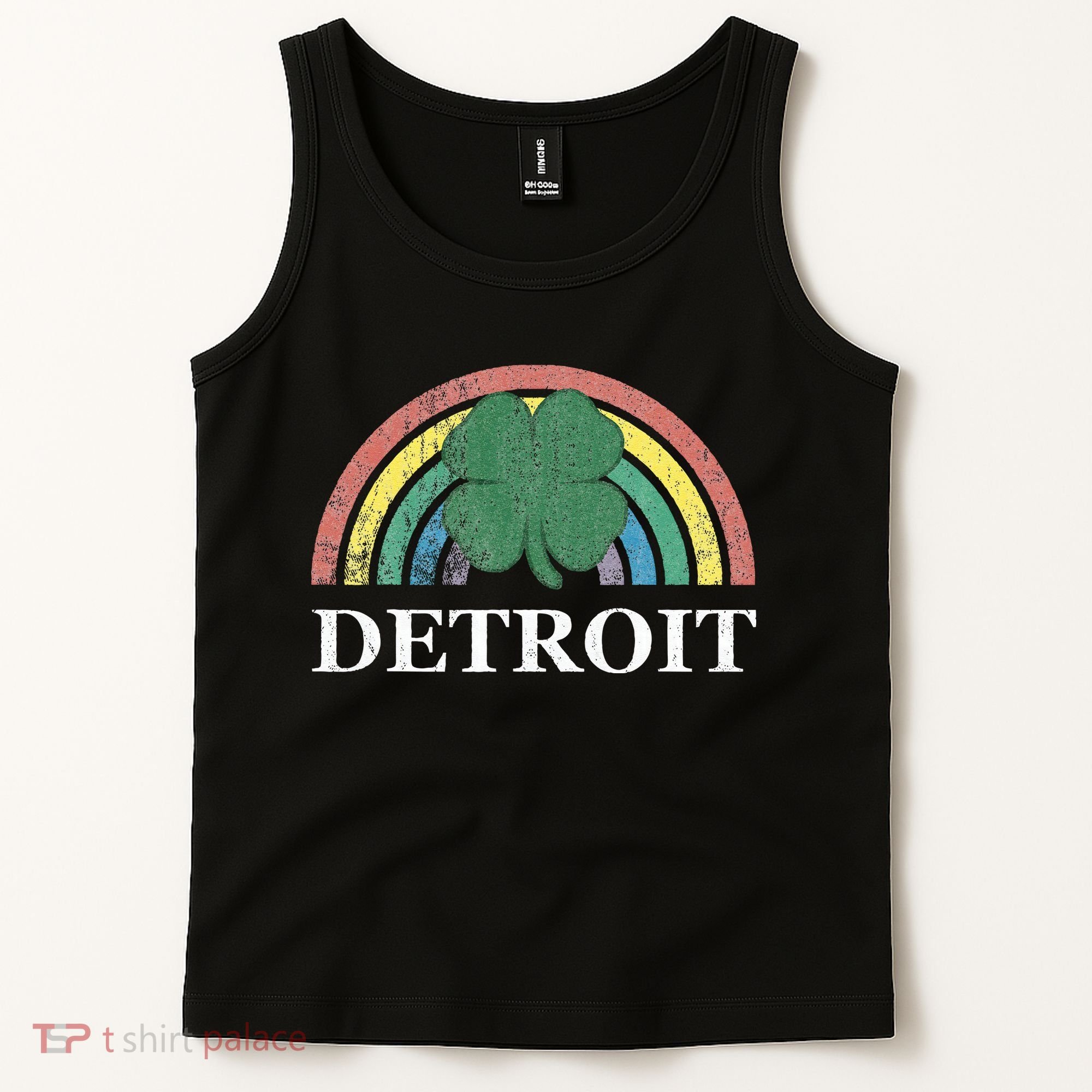 Detroit Shamrock St. Patrick's Day Rainbow Saint Paddy's Tank Top