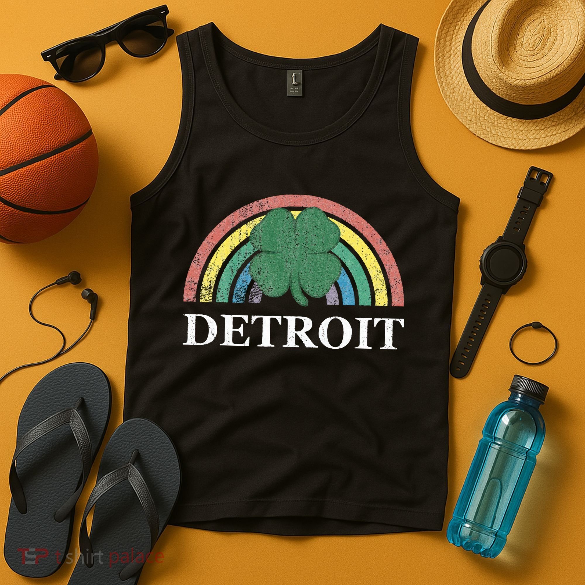 Detroit Shamrock St. Patrick's Day Rainbow Saint Paddy's Tank Top