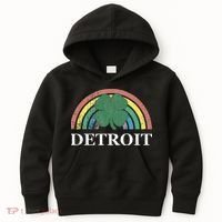 Detroit Shamrock St. Patrick's Day Rainbow Saint Paddy's Kids Hoodie thumb 0