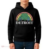 Detroit Shamrock St. Patrick's Day Rainbow Saint Paddy's Kids Hoodie thumb 4