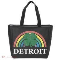 Detroit Shamrock St. Patrick's Day Rainbow Saint Paddy's Tote Bag thumb 0