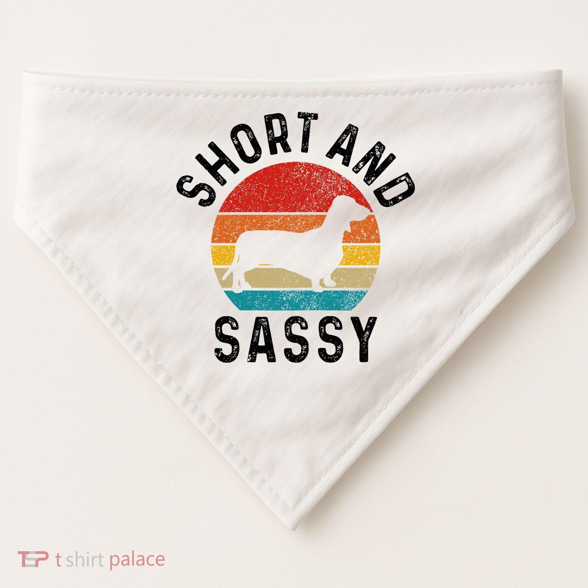 Dachshund Short & Sassy Wiener Dog Doxie Mom Funny Cute Gift USA-Made Doggie Bandana