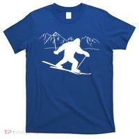 Downhill Snow Skiing Bigfoot Ski Winter Sports Alpine Gift T-Shirt thumb 0