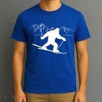 Downhill Snow Skiing Bigfoot Ski Winter Sports Alpine Gift T-Shirt thumb 3