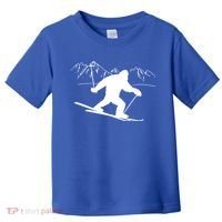 Downhill Snow Skiing Bigfoot Ski Winter Sports Alpine Gift Toddler T-Shirt thumb 0