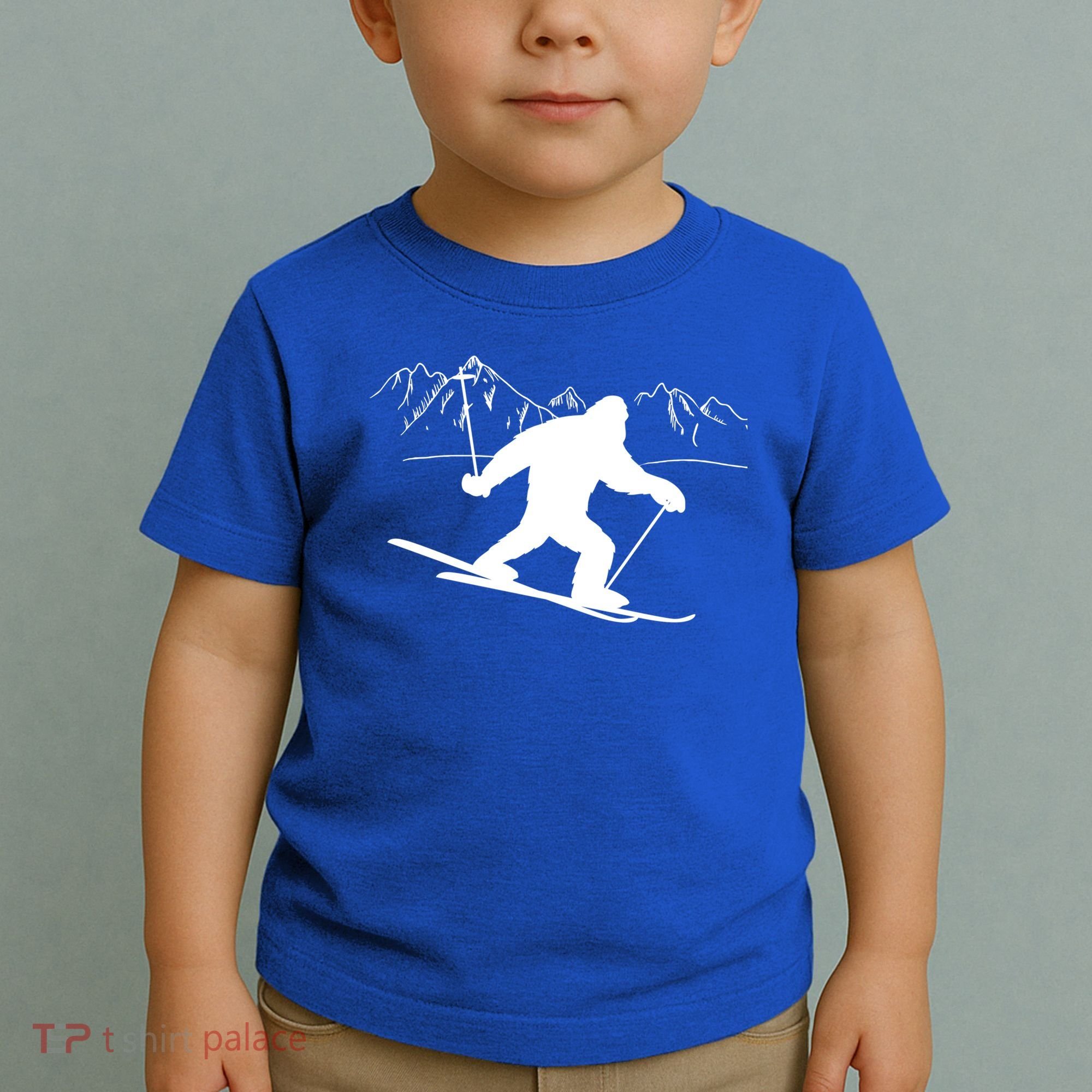 Downhill Snow Skiing Bigfoot Ski Winter Sports Alpine Gift Toddler T-Shirt