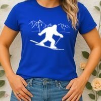 Downhill Snow Skiing Bigfoot Ski Winter Sports Alpine Gift Women's T-Shirt thumb 2