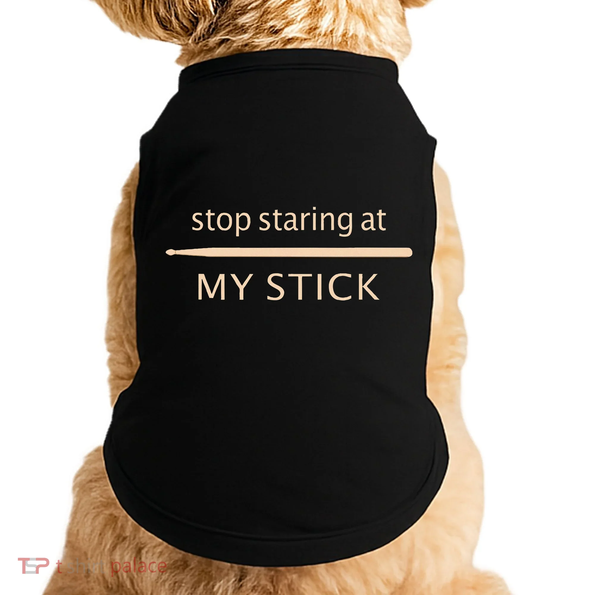 Drumming Stop Staring At My Stick Drummer Doggie Tank