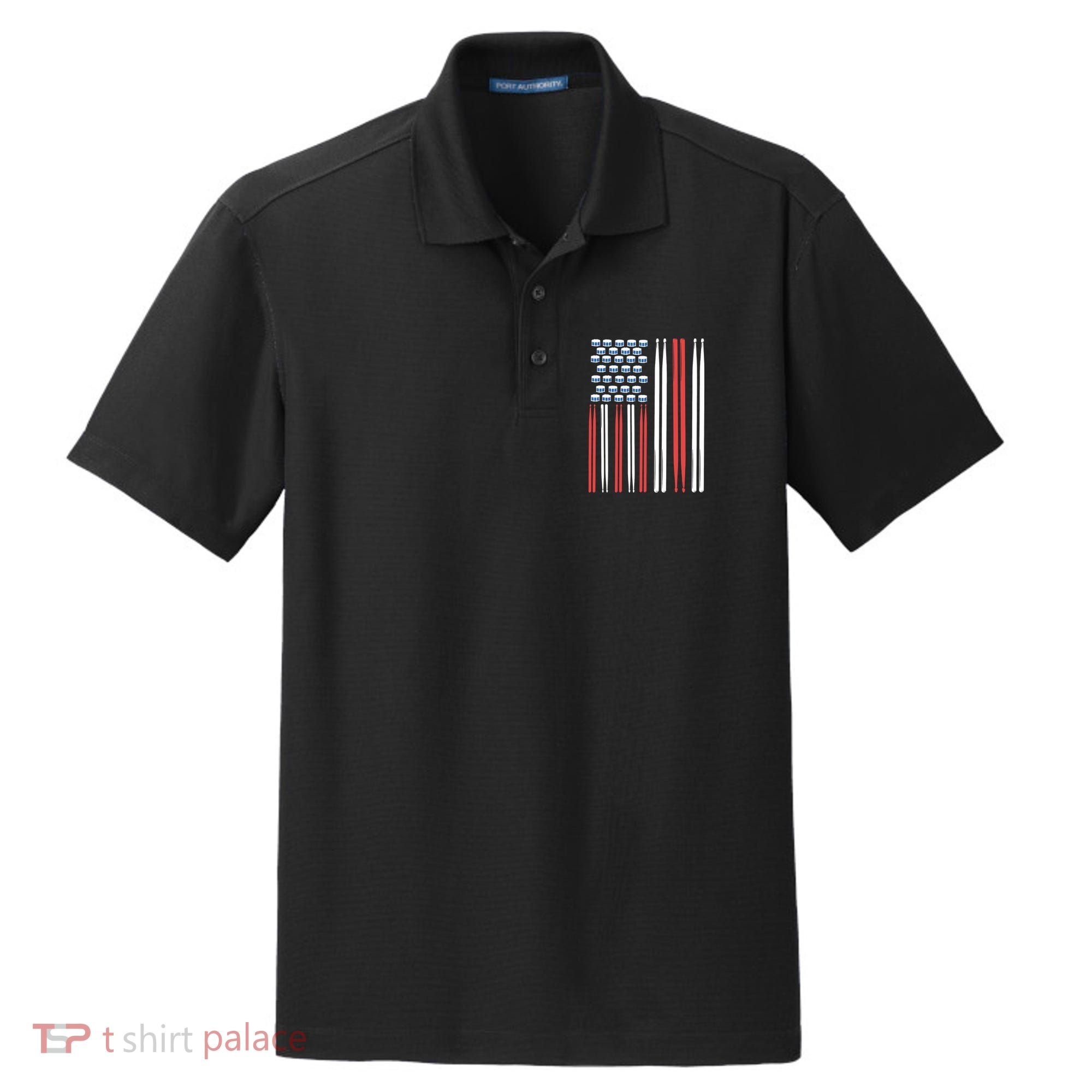 Drum Sticks Shirts Drummer Gift Drumming Percussion Dry Zone Grid Polo