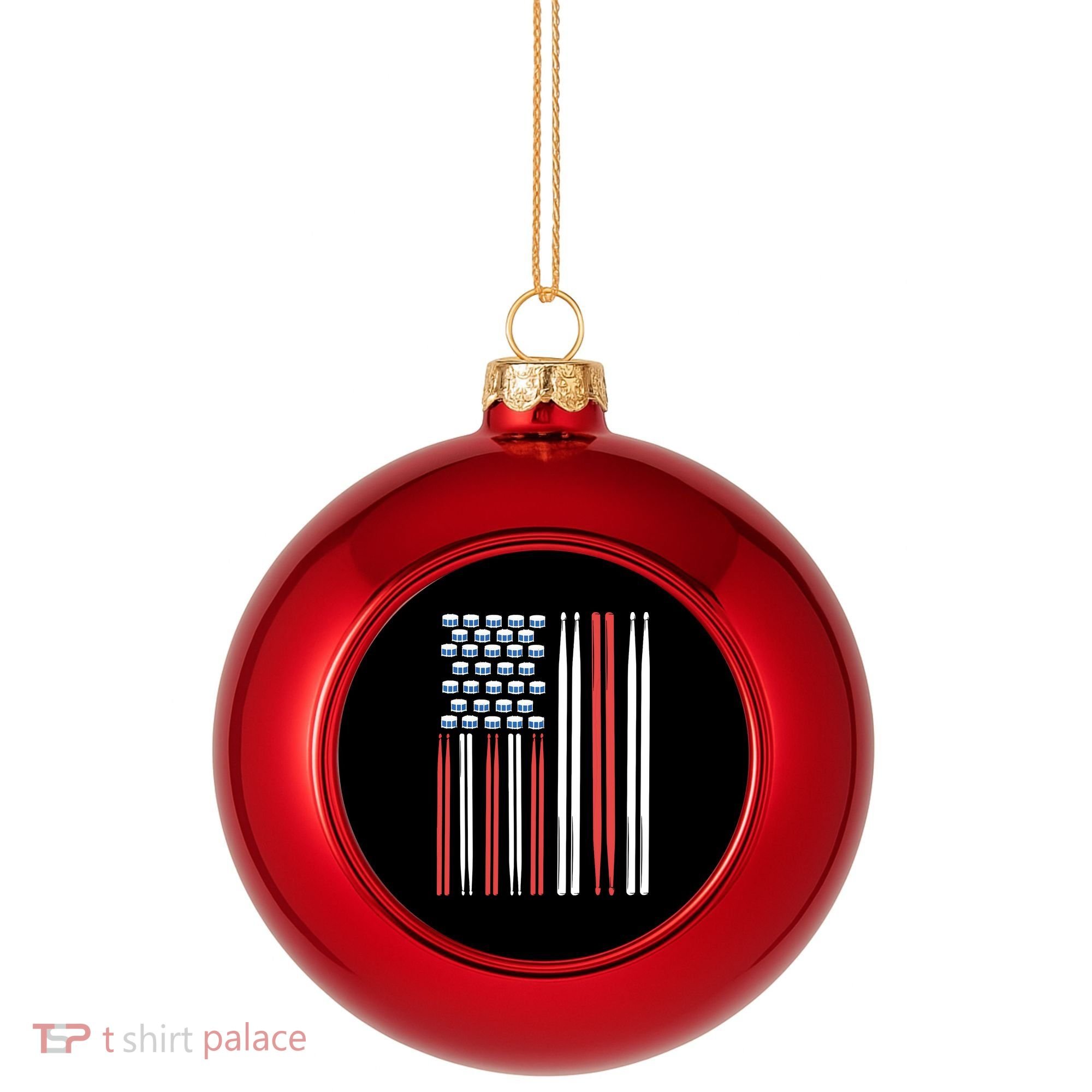 Drum Sticks Shirts Drummer Gift Drumming Percussion Plastic Christmas Ball Ornament