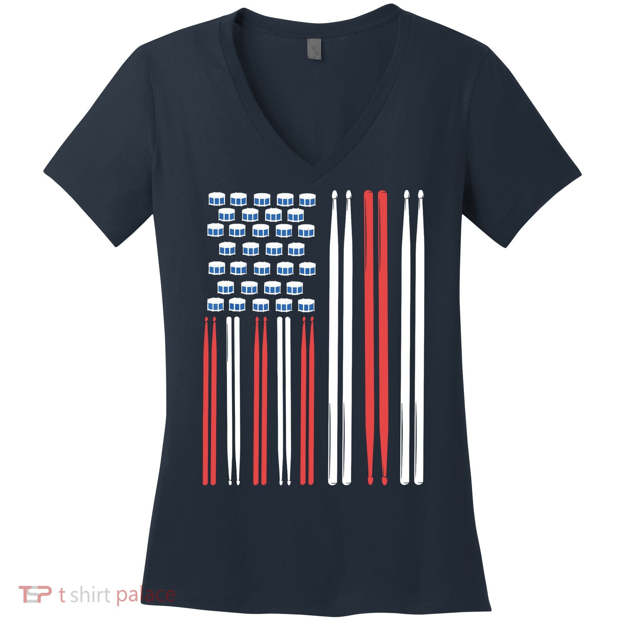 Drum Sticks Shirts Drummer Gift Drumming Percussion Women's V-Neck T-Shirt