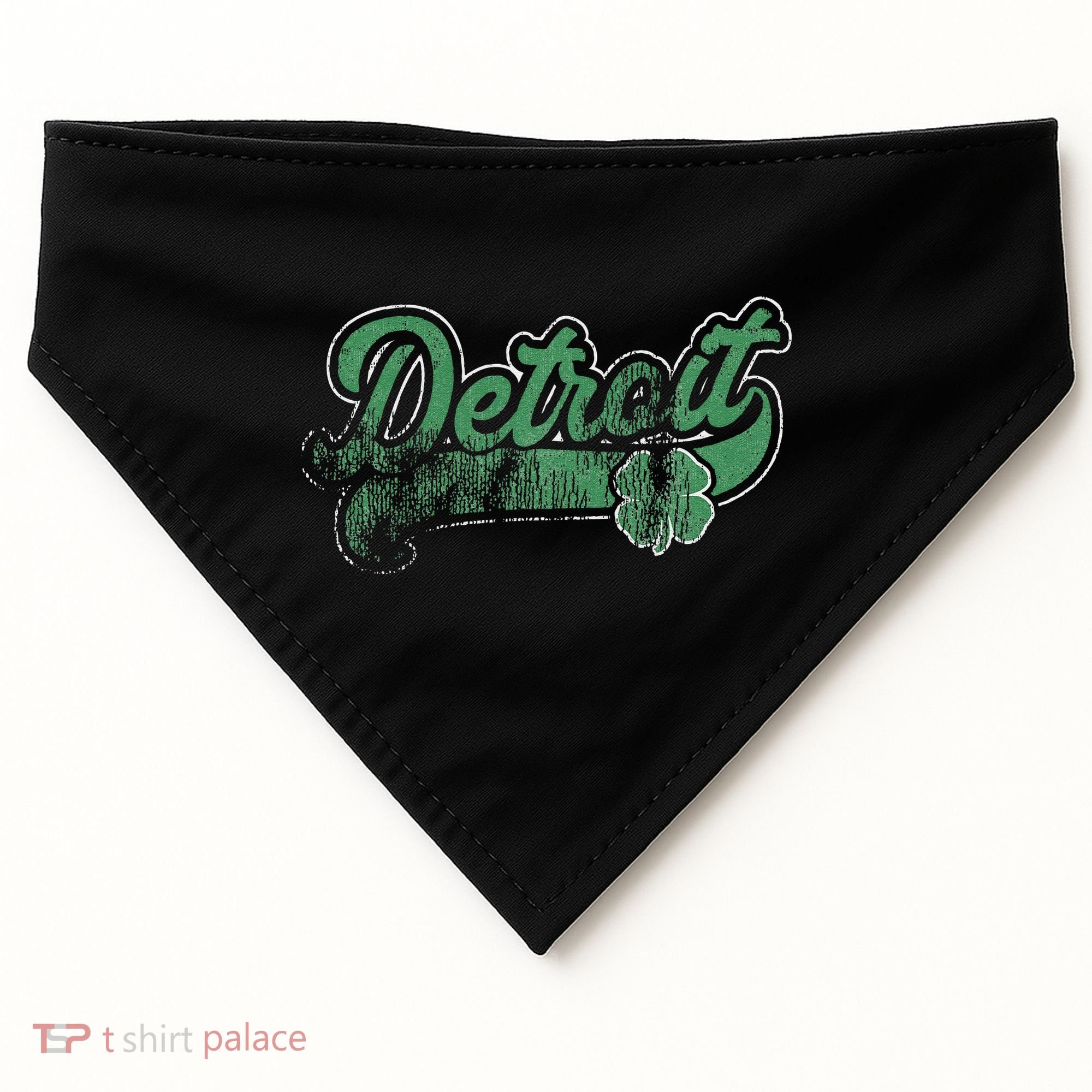 Detroit Shamrock St. Patrick's Day Saint Paddy's Irish Gift USA-Made Doggie Bandana