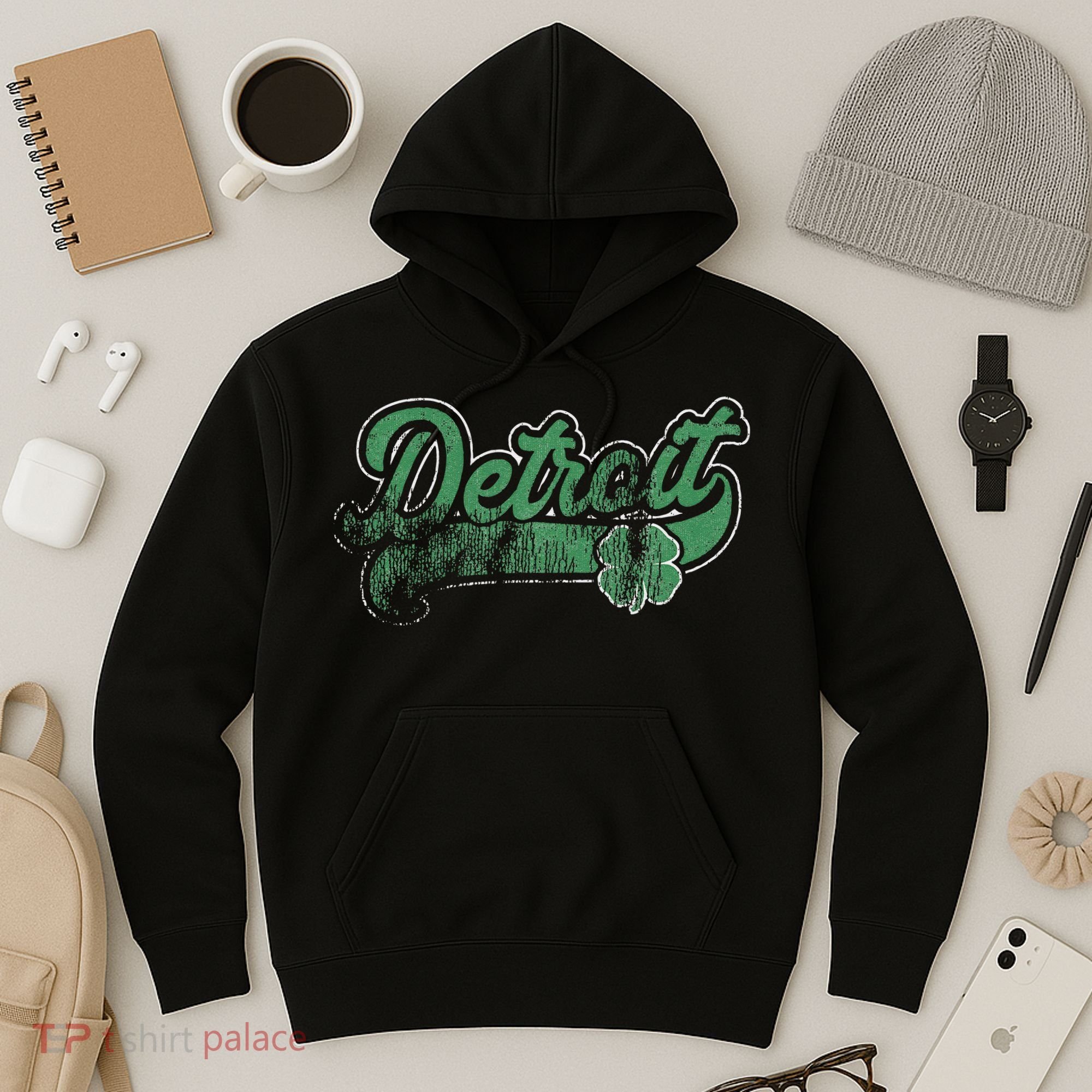 Detroit Shamrock St. Patrick's Day Saint Paddy's Irish Gift Hoodie