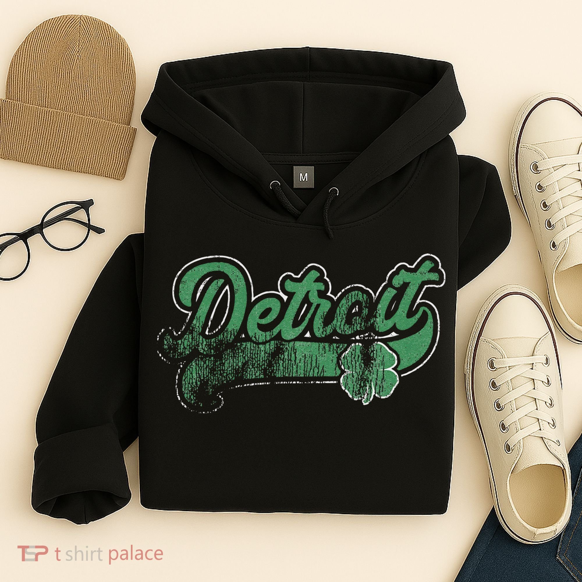 Detroit Shamrock St. Patrick's Day Saint Paddy's Irish Gift Hoodie
