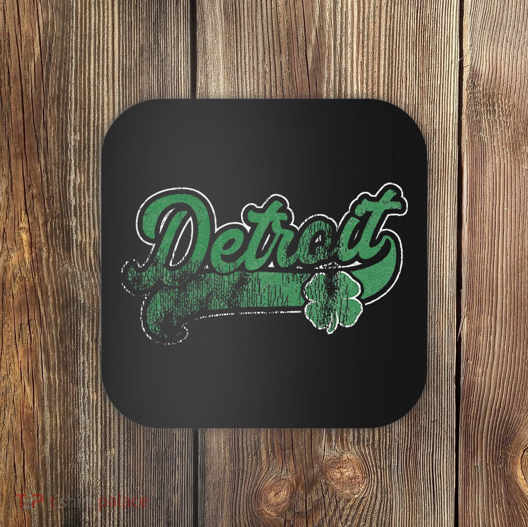Detroit Shamrock St. Patrick's Day Saint Paddy's Irish Gift Coaster