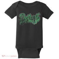 Detroit Shamrock St. Patrick's Day Saint Paddy's Irish Gift Baby Bodysuit thumb 0