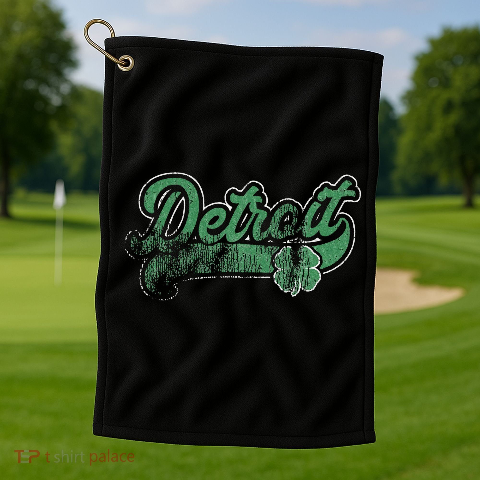 Detroit Shamrock St. Patrick's Day Saint Paddy's Irish Gift Golf Towel