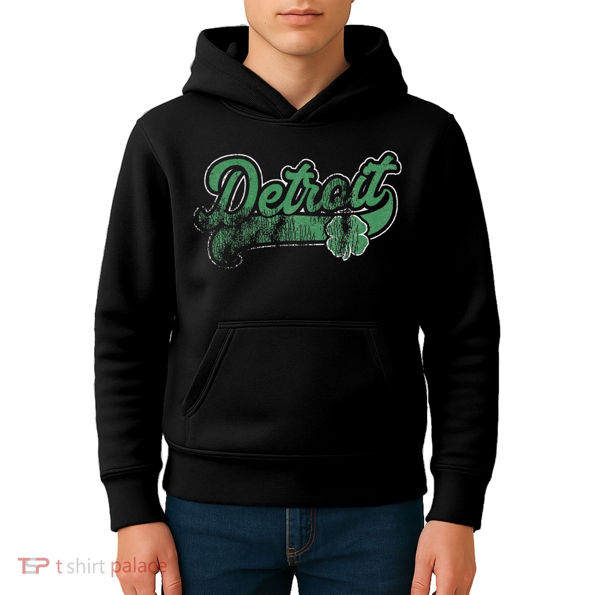 Detroit Shamrock St. Patrick's Day Saint Paddy's Irish Gift Kids Hoodie